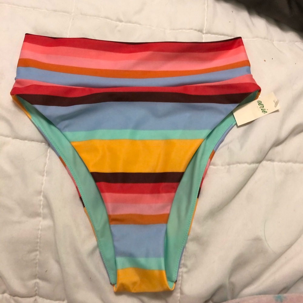 aerie high waisted high cut swim bottoms